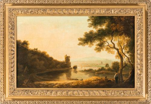A classical river landscape by William Hodges