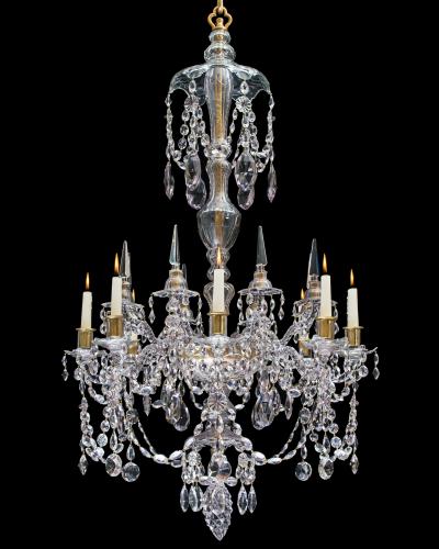 A Rare Eight Light Baltic Antique Chandelier in Georgian Style