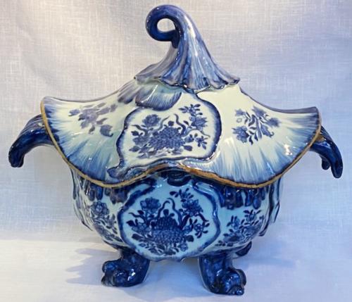 An Unusual Chinese Blue and White Tureen and Cover