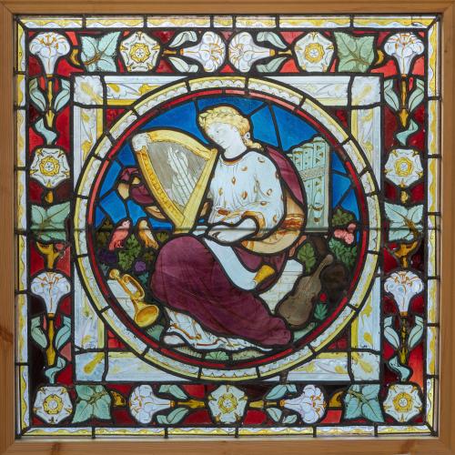 A 19th century stained glass window