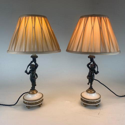 bronze putti table lamps