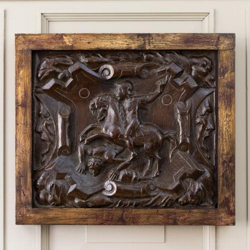 A good 16th century carved oak panel