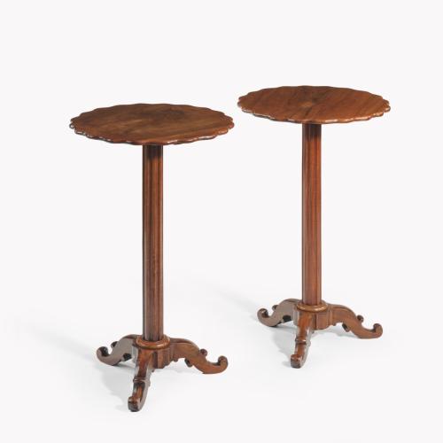 Italian solid olive wood side tables