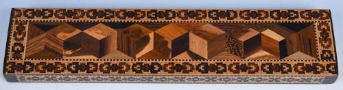 Tunbridge Ware skein holder with cubes