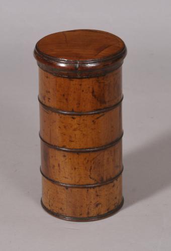 S/4967 Antique Treen 19th Century Sycamore Four Tier Spice Tower