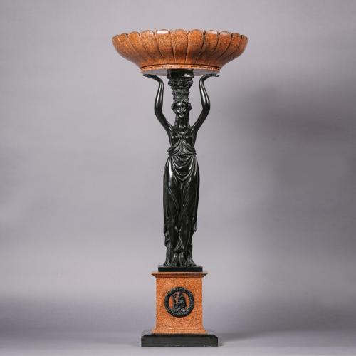 A Porphyry and Composition Figural Tazza.  French,  Circa 1900.