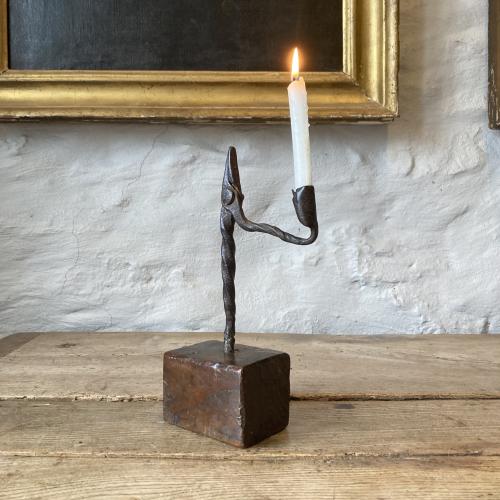 early 19th century wrought iron rushlight