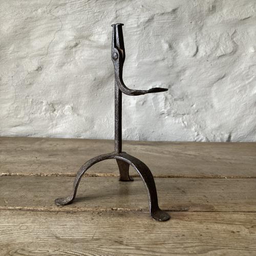 early 19th century Welsh wrought iron rushlight holder