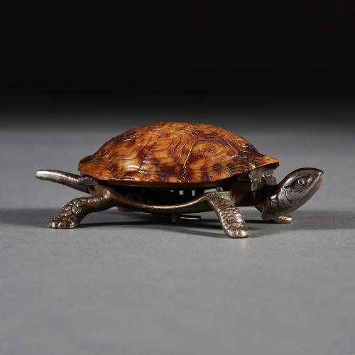 An Edwardian Silver Plated Tortoise Bell