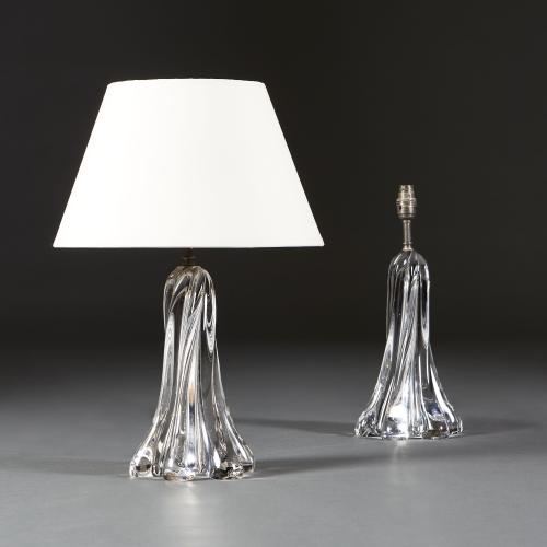 A Pair of Large Twisted Murano Lamps