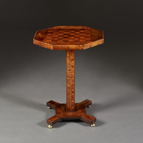 Regency Marquetry Table with Chessboard Top