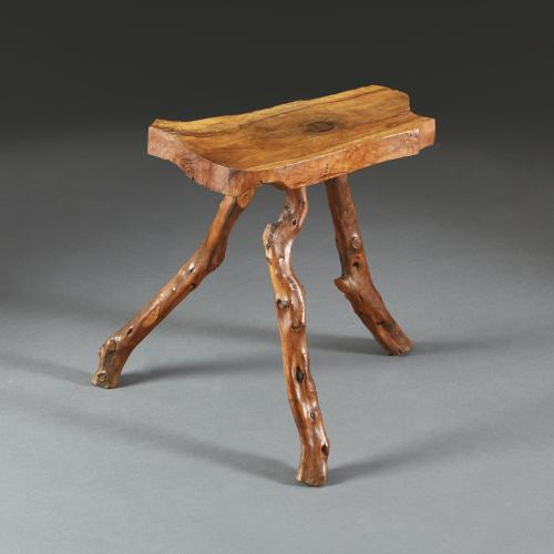 Elm Root Wood Table with Splayed Legs