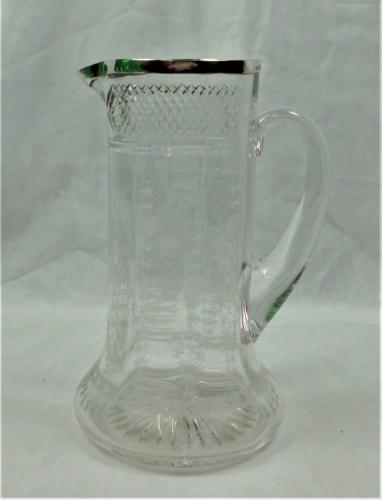 A silver mounted crystal lemmonade jug, Army & Navy Stores, London 1906