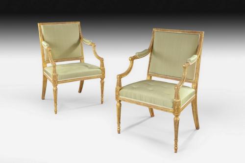 George III giltwood open chairs