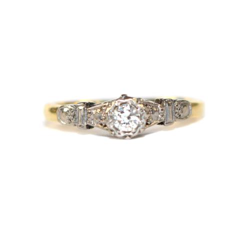 Diamond Solitaire Ring circa 1950
