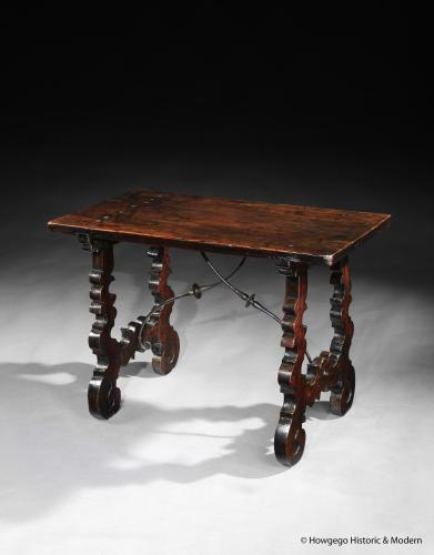 Spanish Walnut Baroque Ironwork Table