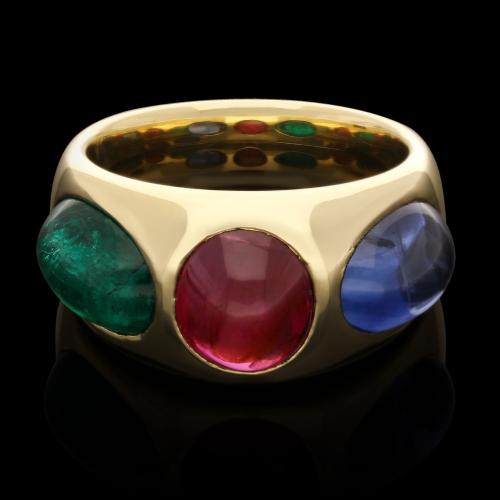 gold and gem-set Gypsy ring