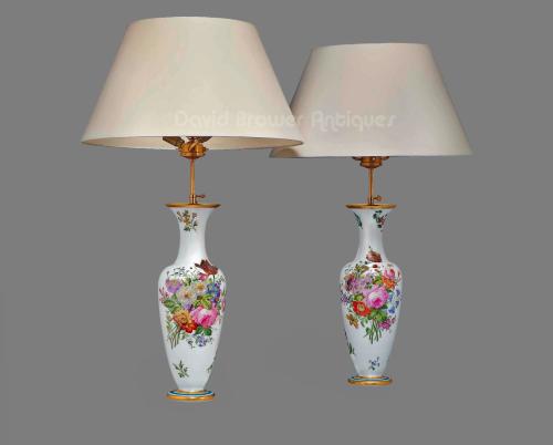 French glass opaline vases of typical Baccarat form