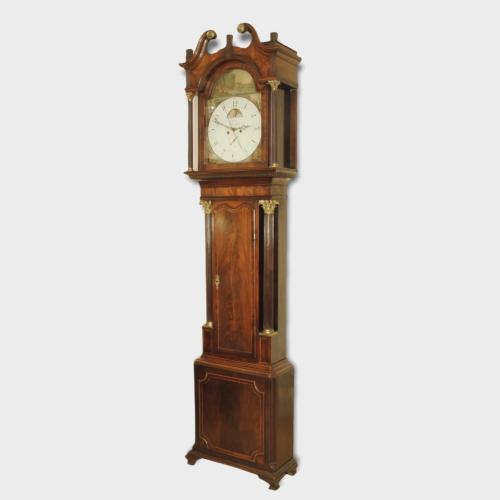 Superb 18th Century Painted Dial Mahogany Long Case Clock