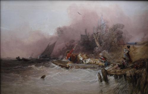 The Ferry by Charles Bentley OWS (1796-1854)