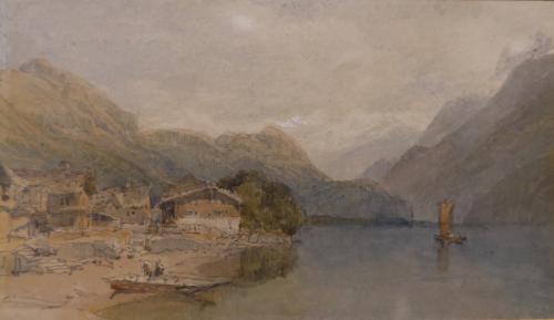 View on a Swiss Lake by Clarkson Stanfield RA (1793-1867)