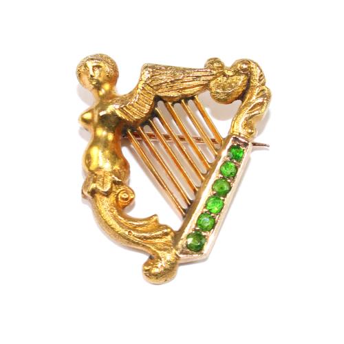 Victorian Irish Harp Brooch circa 1900