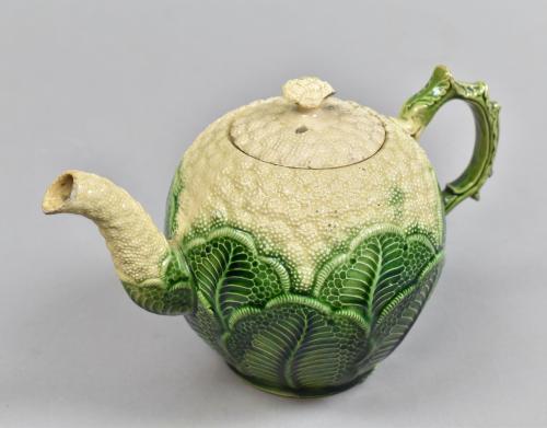 A finely moulded Staffordshire cauliflower teapot, c.1770