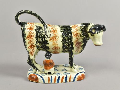 An unusual Yorkshire cow creamer, c.1790