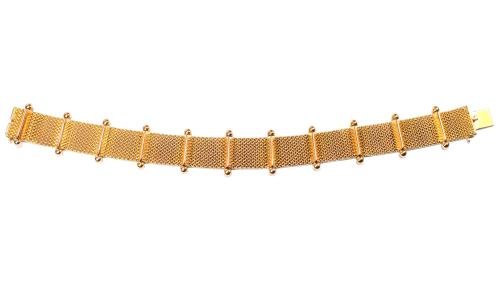 Gold Meshwork Bar Link Bracelet circa 1950
