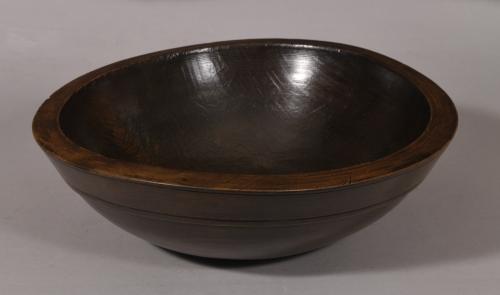 S/5047 Antique Treen 19th Century Sycamore Bowl