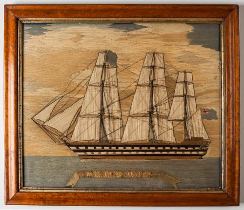 Sailor-Made Woolwork Picture of H.M.S. Nile