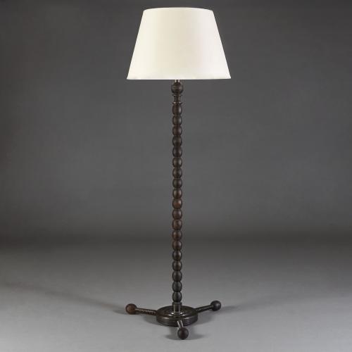Anglo Indian Ebony Bobbin Standard Lamp