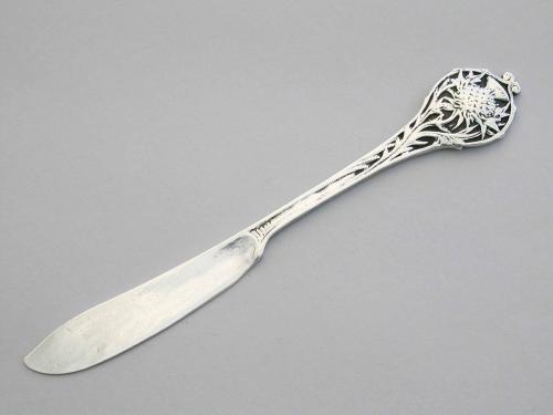 Arts & Crafts cast silver Butter Knife