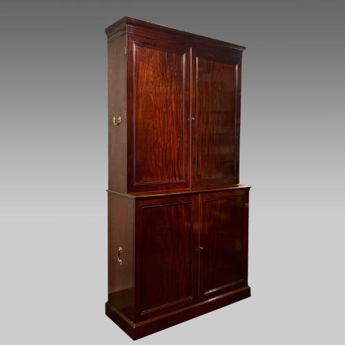Antique 18th century mahogany four door bookcase