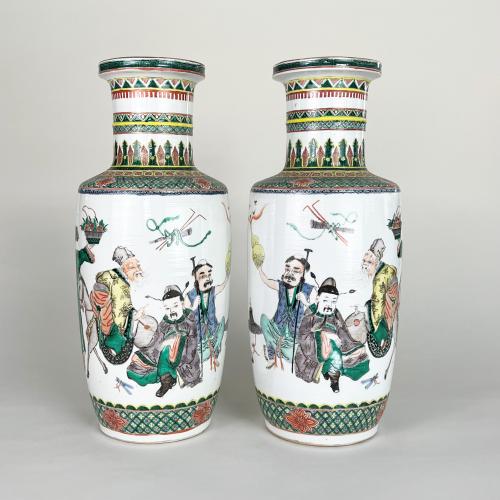 19th Century Chinese famille verte porcelain vases