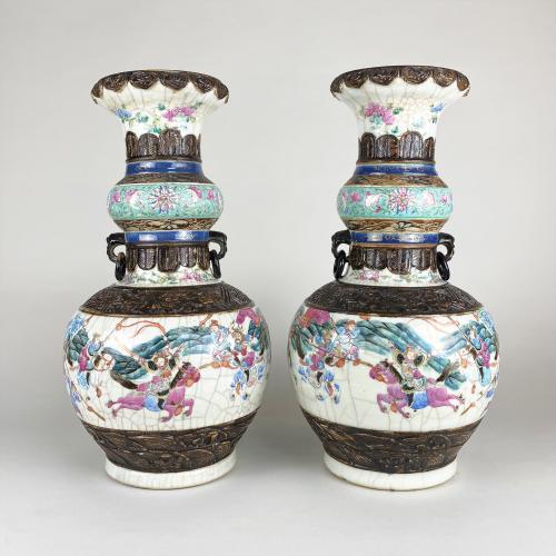 19th Century Chinese crackleware vases