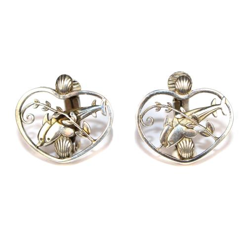Vintage Georg Jenson Dolphin clip earrings