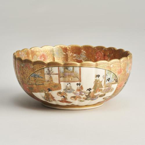 A beautiful Japanese Meiji-era (Circa 1880) Satsuma bowl by Ryozan for the Yasuda Company