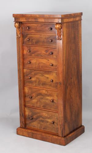 Early Victorian rosewood Wellington chest