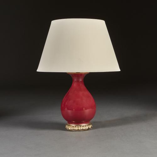 A Flambe Vase as a Lamp with Ormolu Base