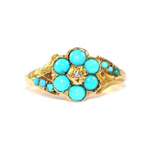 Regency Turquoise Cluster Ring circa 1830