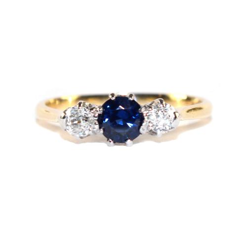 Edwardian Sapphire and Diamond Ring circa 1920
