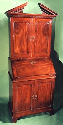 Mahogany Bureau Cabinet, Mid 18th Century