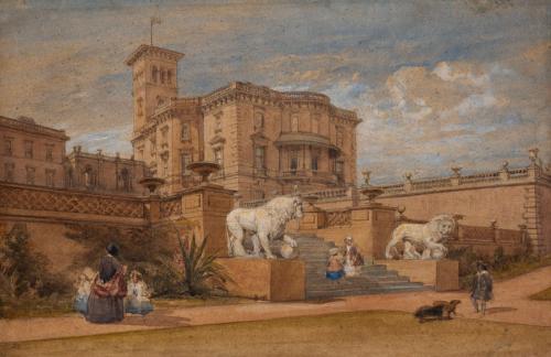 William Leighton Leitch (1804-1883), Osborne House and the terrace, Isle of Wight
