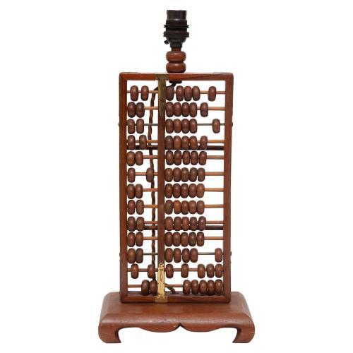 Chinese Hardwood Abacus Table Lamp