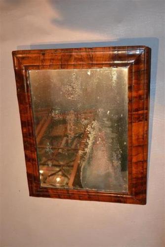 William and Mary moulded frame walnut mirror