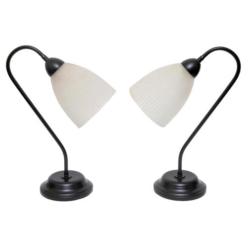 Pair of Vintage Black Gooseneck Table Lamps.