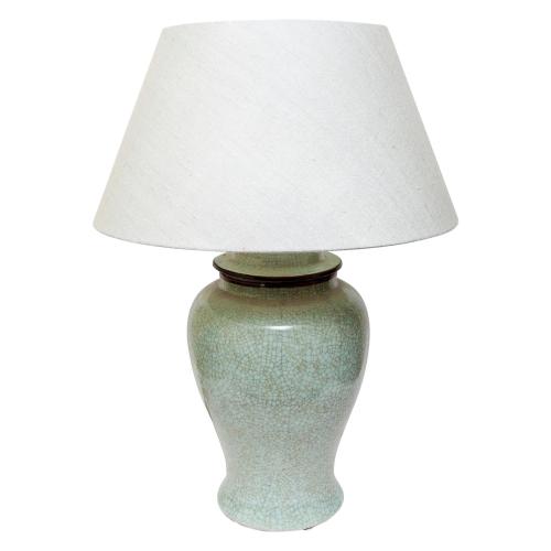 Vintage Chinese Celadon Vase Table Lamp