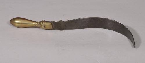 S/5172 Antique 18th Century Brass and Steel Potato Rake