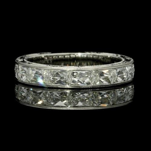 French-cut diamond and platinum eternity ring